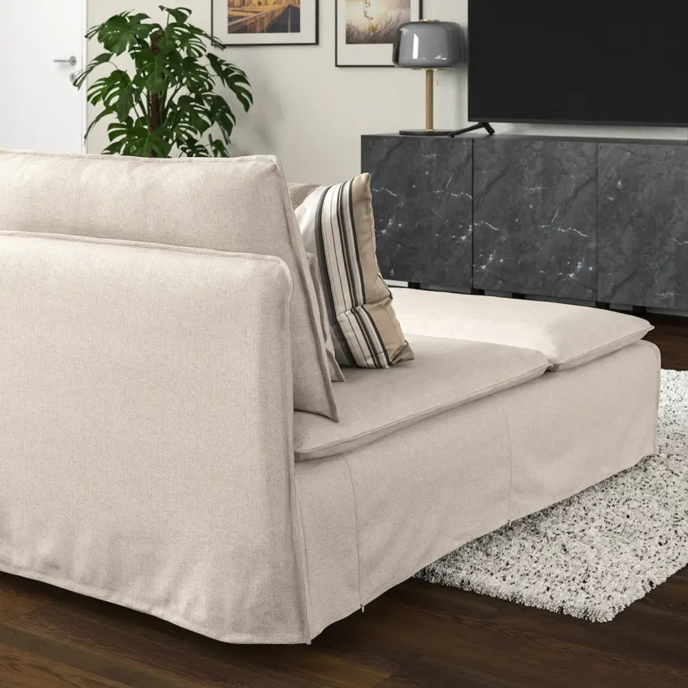 Кресло-кровать - IKEA SÖDERHAMN/SODERHAMN/СЕДЕРХАМН ИКЕА, 83х93х151 см, бежевый