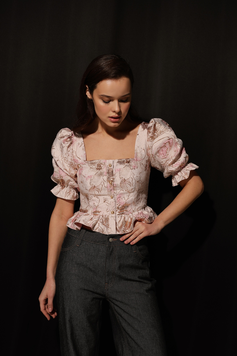 Pink orchid top