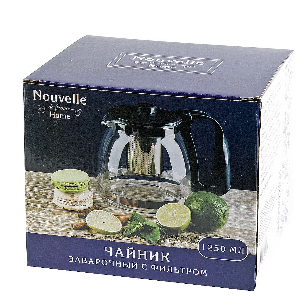 Чайник заварочный с фильтром v=1250 мл (индивидуальная упаковка)
