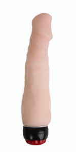 Телесный вибратор со встроенным пультом - 21 см. (Цвет: телесный)