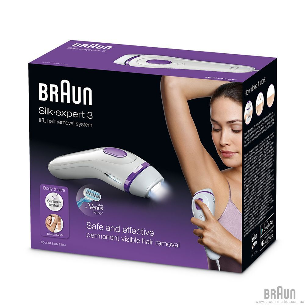 Фотоэпилятор Braun BD 3001+Станок Venus+1 сменная касента