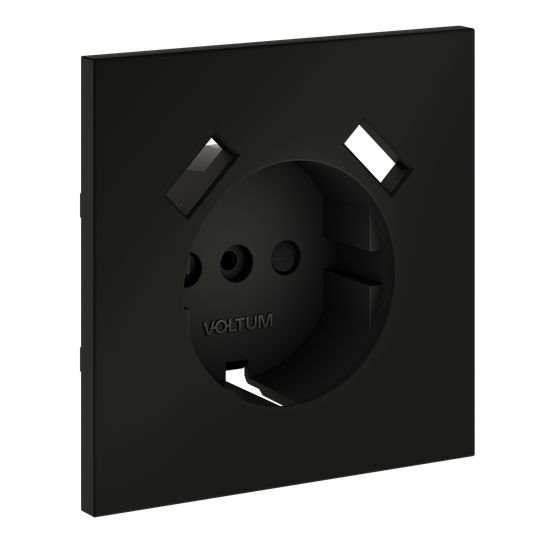 Накладка для розетки с заземлением и защитными шторками, с USB A+A, S70 (черный матовый)