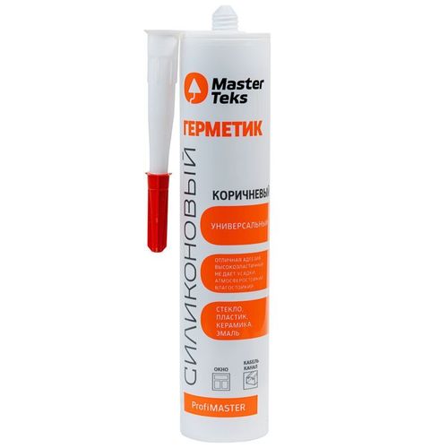Герметик силиконовый универсальный MasterTeks коричневый 290 мл