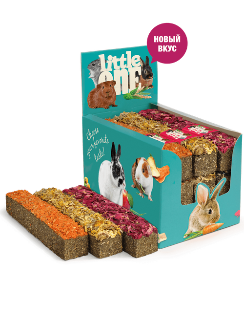 Little one лакомство для всех видов грызунов палочка из луговых трав