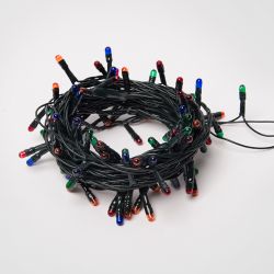 UDL-S0500-100-DGA MULTI IP20 MINI Гирлянда с контроллером. 5м. 100 миниламп накаливания. Разноцветный свет. Провод зеленый. TM Uniel.