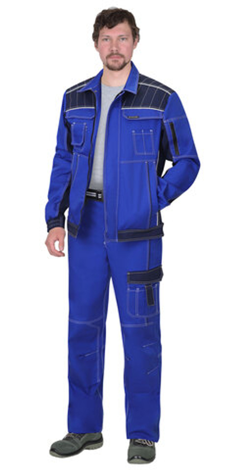 Костюм "Престиж" куртка, брюки, васильковый с синим