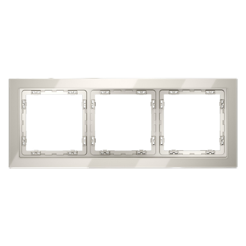 Рамка стеклянная VOLTUM S70 на 3 поста, (кашемир, стекло)