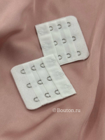 Расширитель  для бюстгальтера белый 3 ряда 9 петель 3 крючка 5х5,5 см
