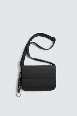ZARA СТЕГАНАЯ НЕЙЛОНОВАЯ СУМКА, ЧЕРНЫЙ