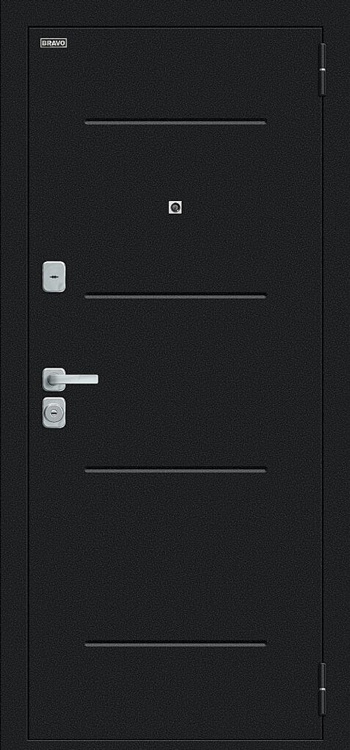 Техно/BChrome Букле черное/Bianco Melinga 205*86 правое