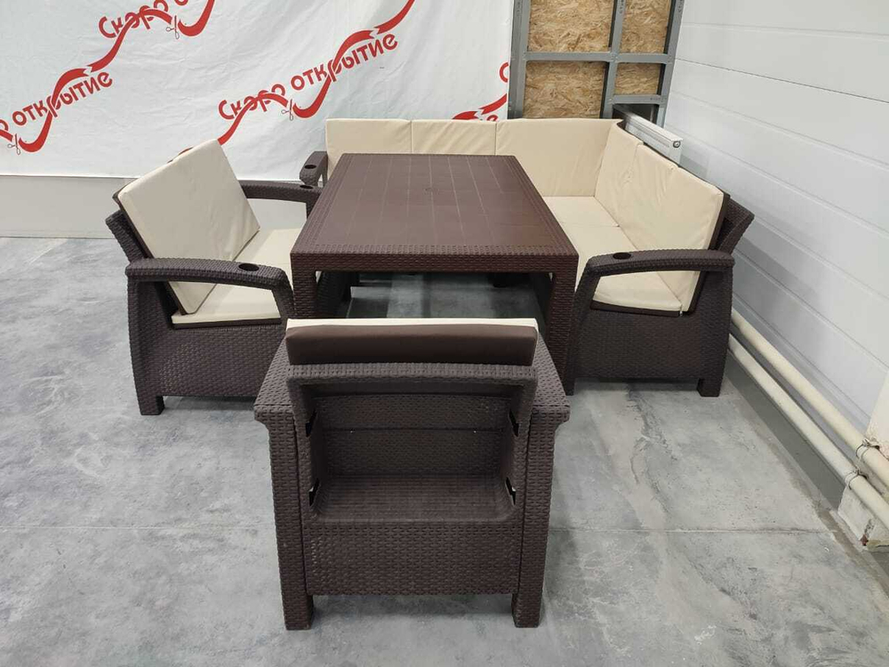 Обеденная группа под искусственный ротанг YALTA LARGE MAXI SET