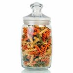 Банка для сыпучих продуктов, с крышкой, КОМПЛЕКТ 2 штуки, 1100 мл, стекло, PASABAHCE "ЧЕШНИ", фирменная подарочная упаковка, 97425