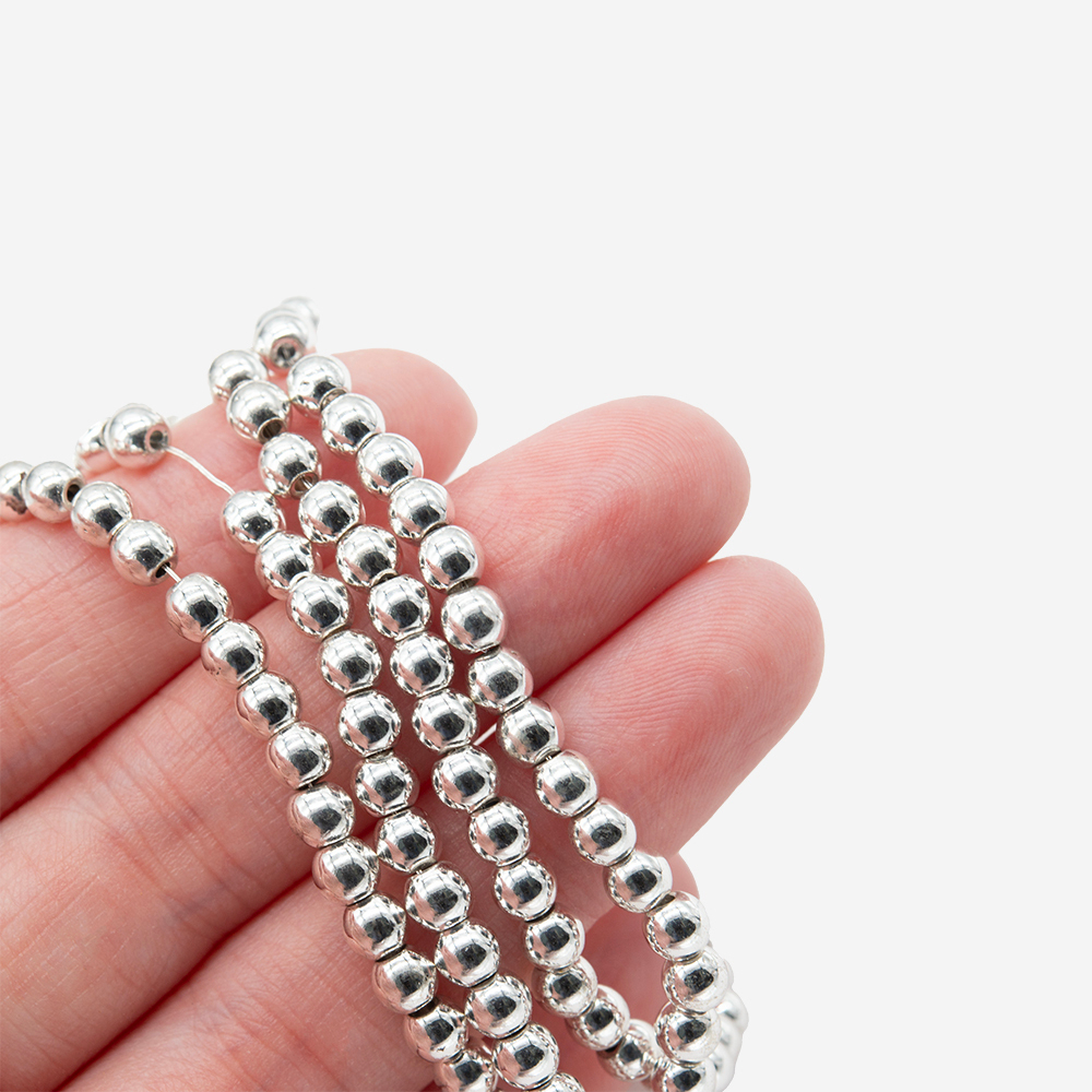 Гематин (гематит), оттенок "Серебристый", шар (разделитель) 4,2мм