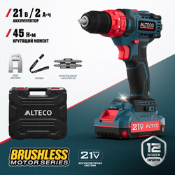 Бесщеточная аккумуляторная ударная дрель-шуруповерт ALTECO CID 21-45 BL