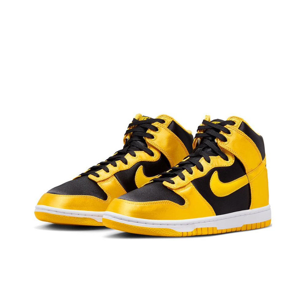 Женские кроссовки Nike Dunk High Goldenrod Satin 'Yellow Black' FN4216-001