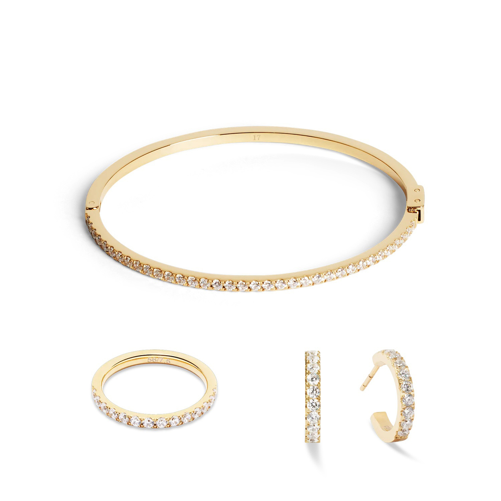 Серьги Coeur de Lion Hoop Crystal-Gold 15мм 0146/23-1816
