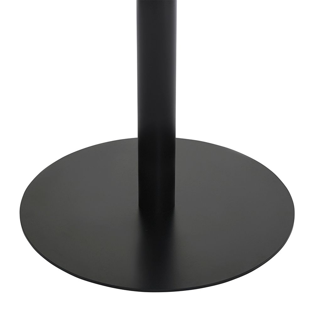 Стол обеденный Trond, Ø100 см, белый мрамор/черный