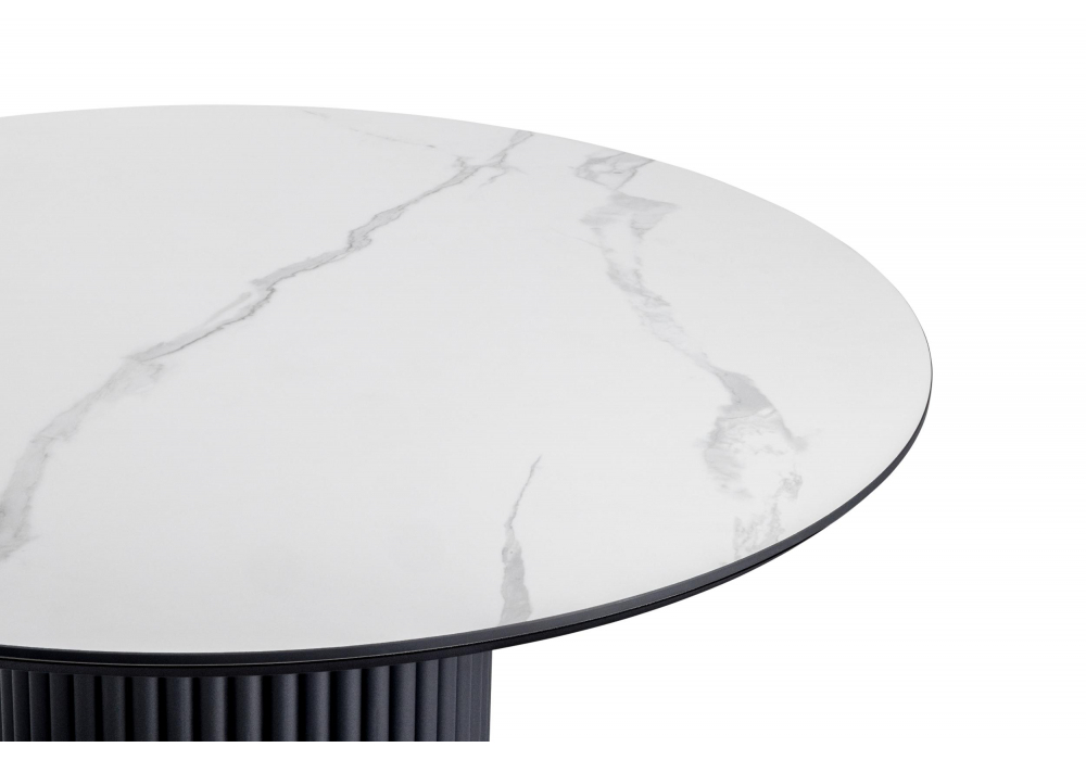 Керамический стол Woodville Барел 110 patagonoa bianco repose, черный