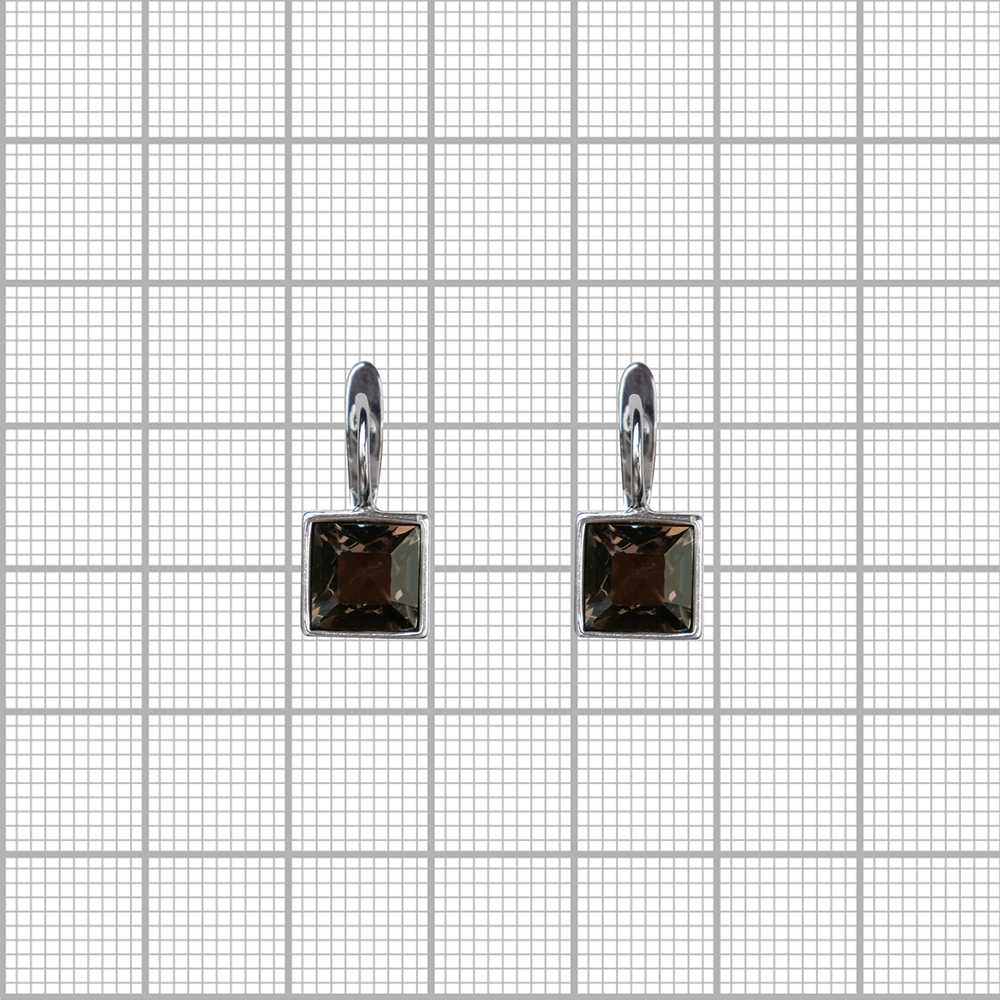 "Ингода" серьги в серебряном покрытии из коллекции "Реки" от Jenavi  с английским замком