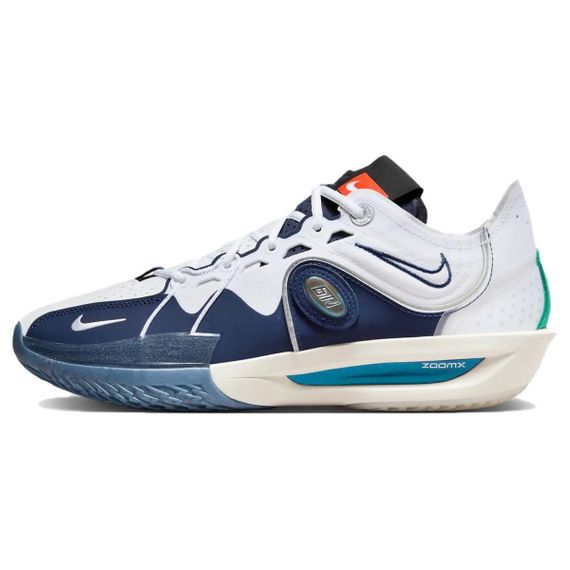 Кроссовки Nike Air ZOOM G.T. Вырезка из 3-х Баск-тбольных кросовок, Низки Белые и сине-зеленые Мужские