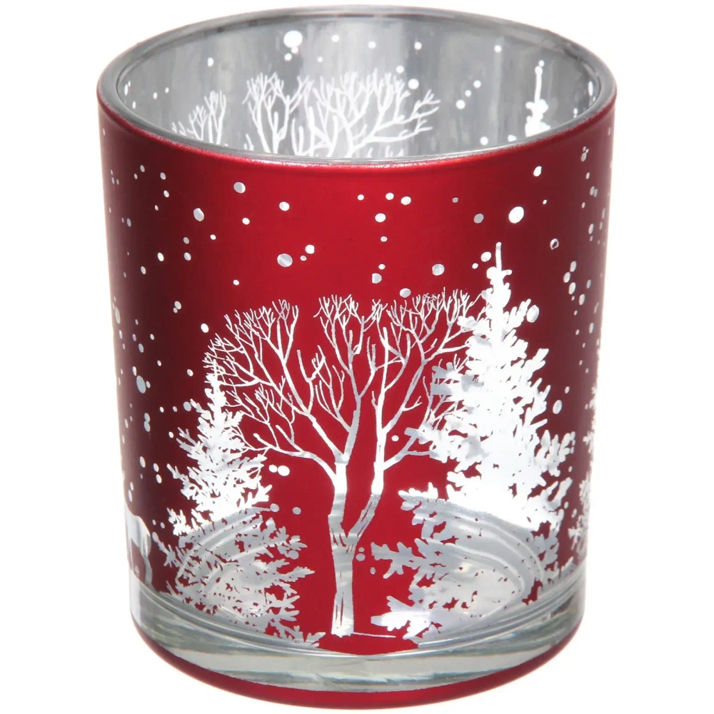 Подсвечник «Зимнее сияние» 8,5*10 см, Красный