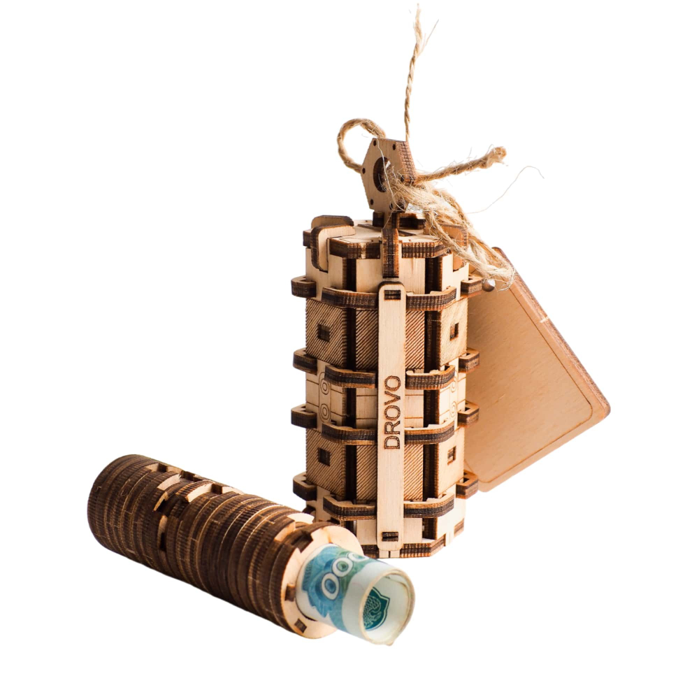 Деревянная головоломка Конверт для денег (DROVO)