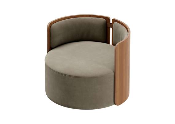 Кресло крутящееся Lagom 800 (серо-зеленый FiberGuard, орех)