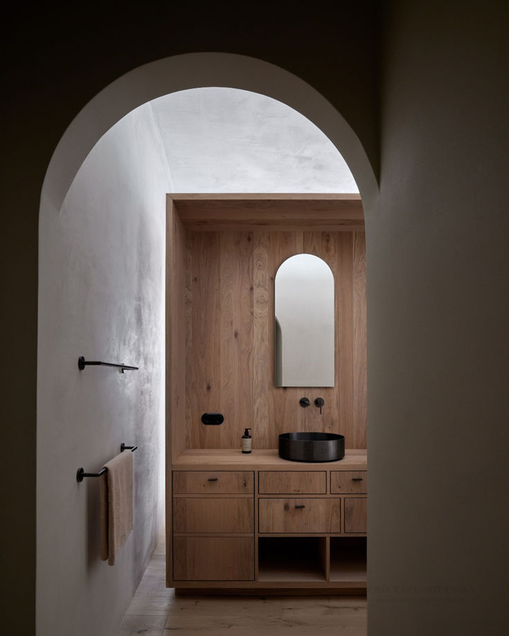 Смеситель для раковины Gessi Ingranaggio, длинный излив, встраиваемый, цвет Matte Black