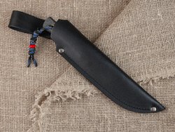 Нож для бушкрафта "Велес", сталь VG-10/Elmax, рукоять карбон (черный спейсер)
