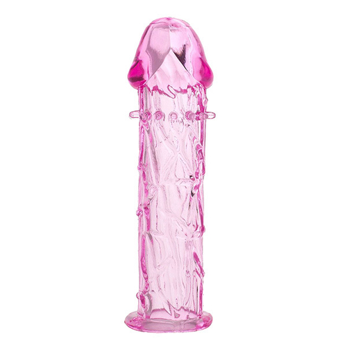 Гладкая розовая насадка 12,5см с усиками под головкой ToyFa Basic 818032-3