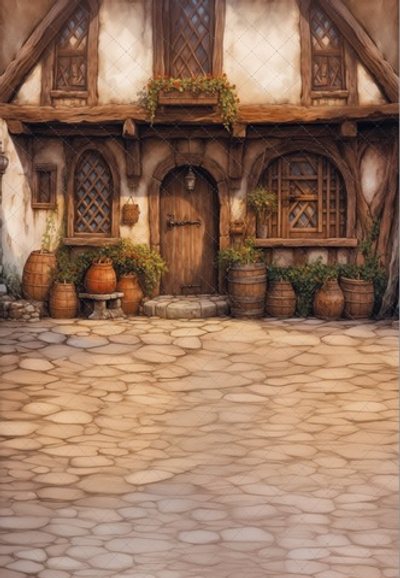 Фасад средние века №1 - фон неопреновый 200-300 см