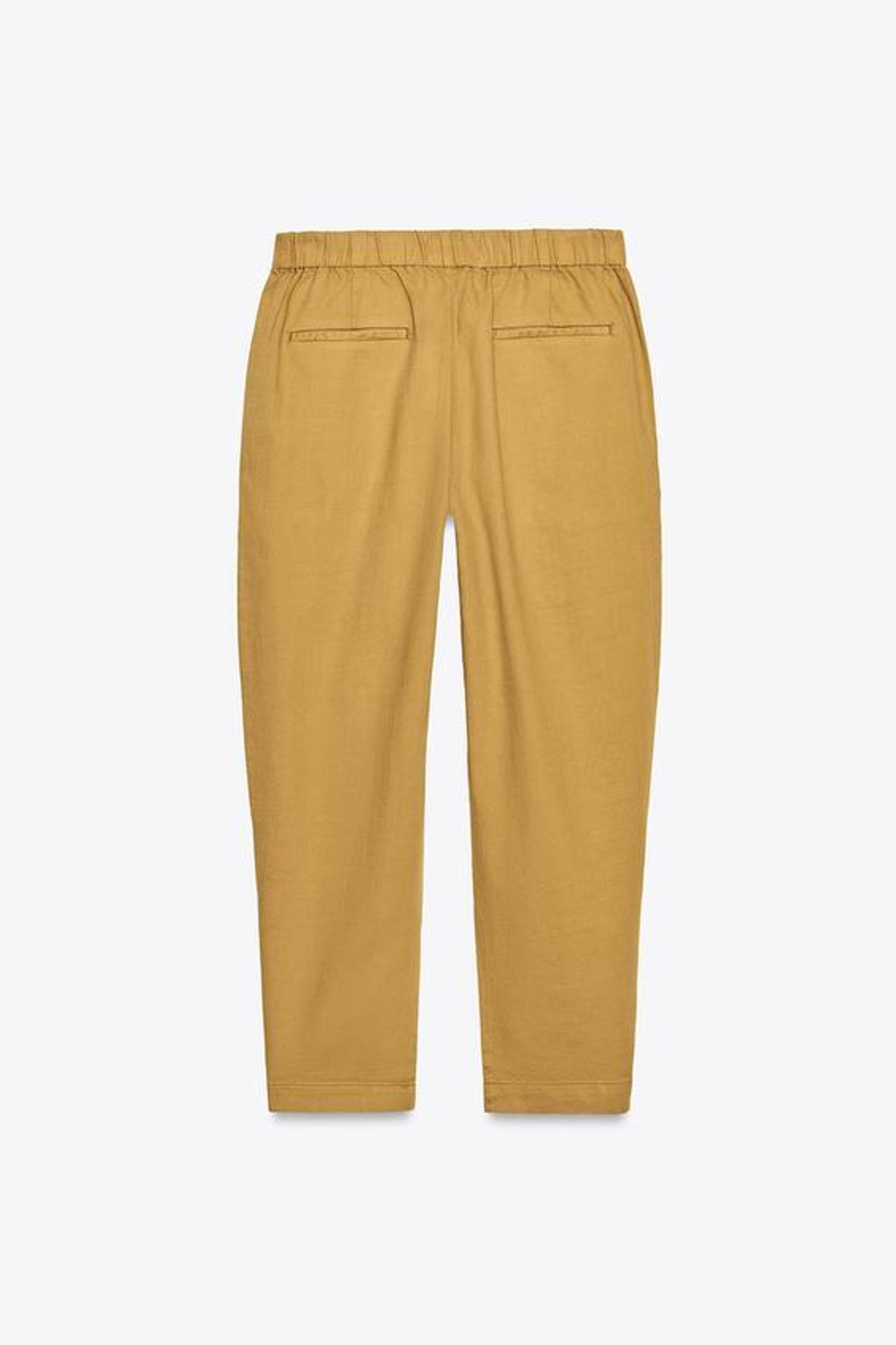 ZARA БРЮКИ-ДЖОГГЕРЫ С ЗАСТЕЖКОЙ НА КНОПКУ СНИЗУ, ГОРЧИЧНЫЙ