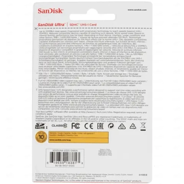 Карта памяти 32Gb SanDisk Ultra SDHC Class 10 UHS-I (120/10 MB/s)