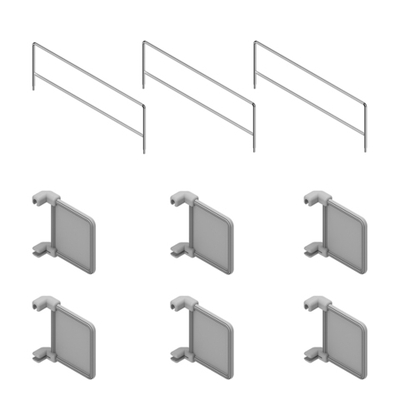 MENAGE CONFORT Комплект для организации хранения, 3 рейлинга, 6 разделителей, серый