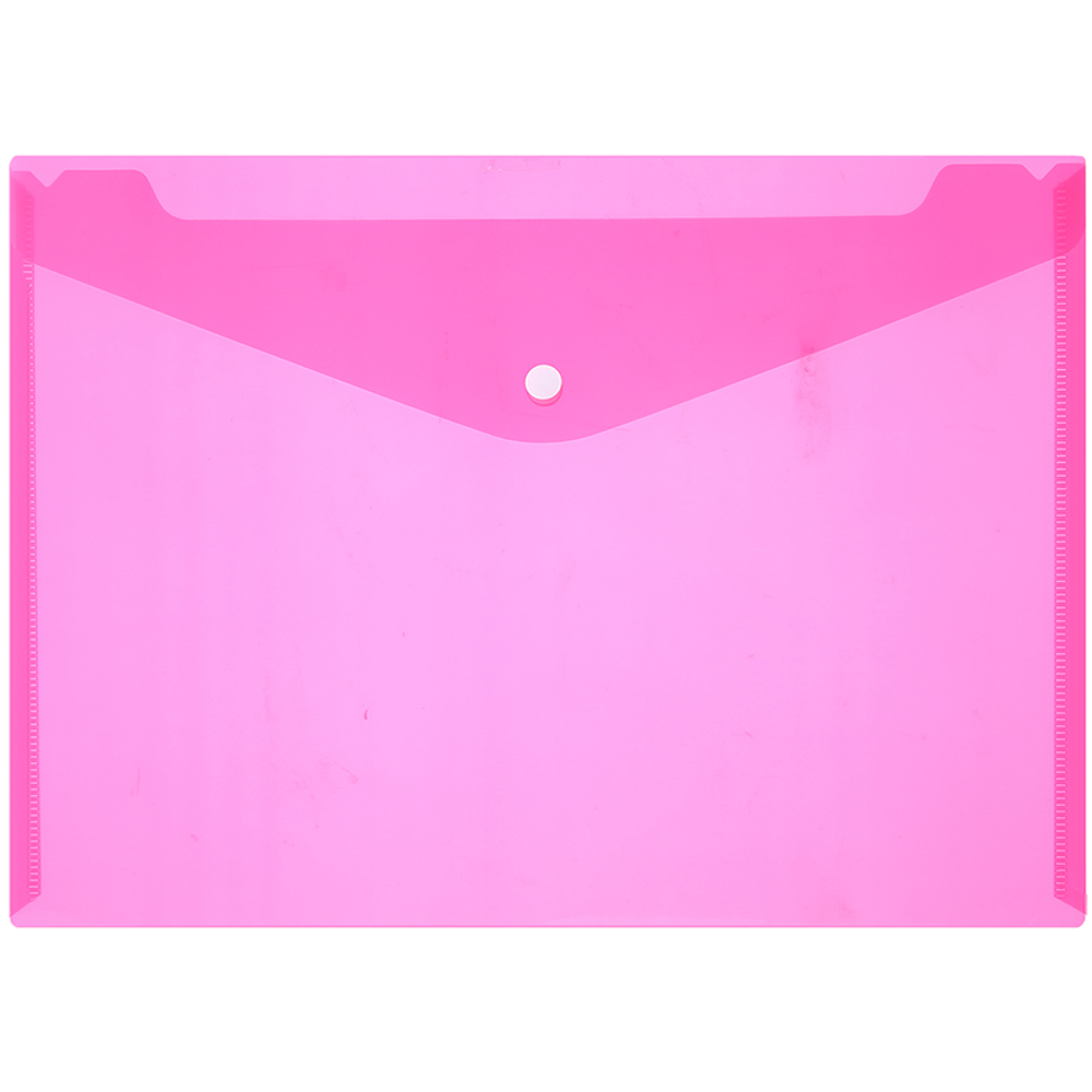 Папка-конверт на кнопке DELI "Aurora", А4, 0,16 мм, прозрачно-красная