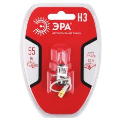 ЭРА Автолампа Н3 12V 55W PK22s BL (лампа головного света, противотуманные огни)