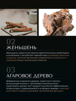 Функциональный концентрированный экстракт чёрной козы и 6-летнего красного корня женьшеня, 32стика по 10г