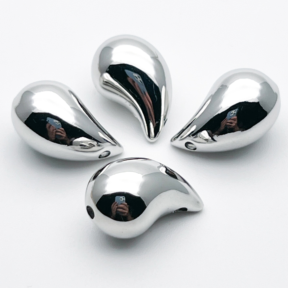 Подвеска Капля, цвет серебро (родий), размер 18*11 мм, цена за 1 шт