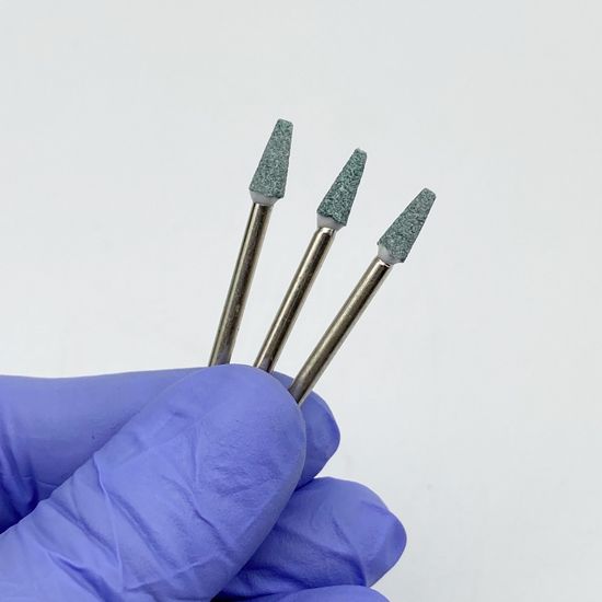 Корундовая фреза, усеченный конус маленький, зеленый