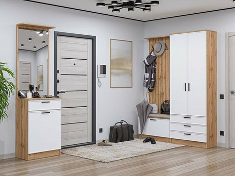 Прихожая Стиль-04 White Silk Дуб Вотан