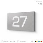 Табличка с номером 27 на дверь квартиры, для офиса, кабинета, аудитории, склада, серая 120х70 мм, Айдентика Технолоджи