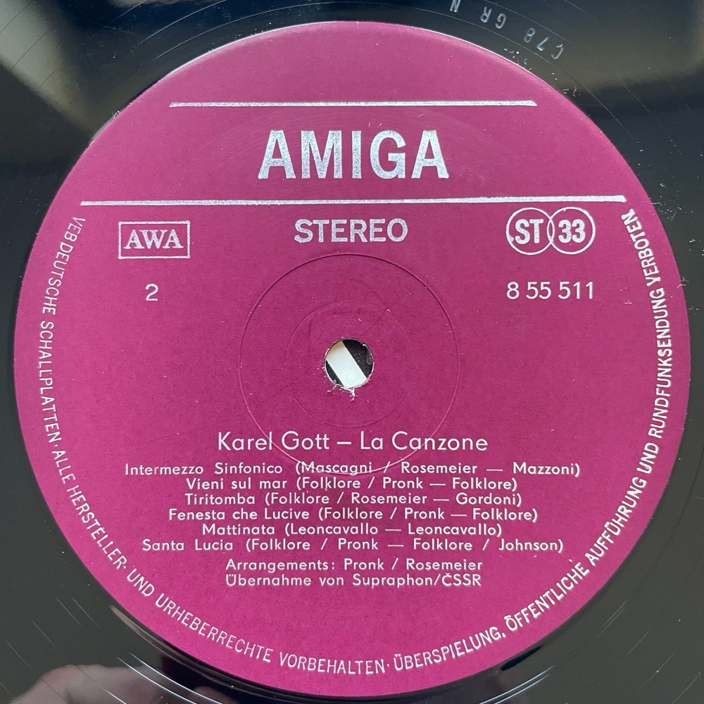 Винтажная виниловая пластинка LP Karel Gott Карел Готт La Canzone (ГДР 1978)