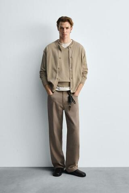 ZARA ДЖИНСЫ BARREL FIT - LIMITED EDITION, СВЕТЛО-КОРИЧНЕВЫЙ