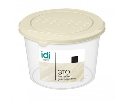 Idiland Контейнер для продуктов "Asti" круглый 0,8л (светло-бежевый) 221100625/01