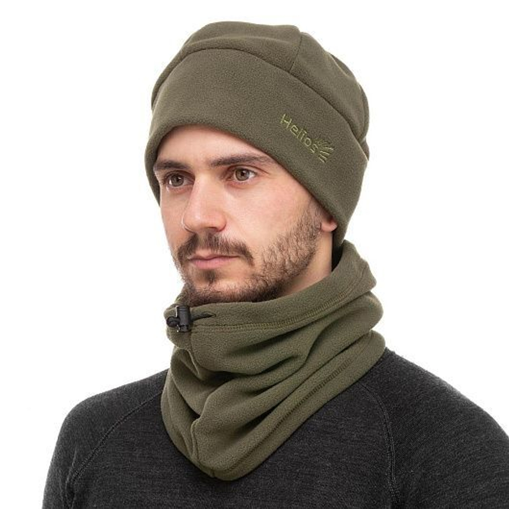 Комплект флисовый Helios POLARIS (шапка, бафф) цв. хаки р.XL (T-HS-HB-H)