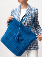 Сумка-шоппер Deboro 30678 синий трикотаж