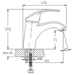 Смеситель для раковины 40к HB1021 HAIBA б/отв п/гайку