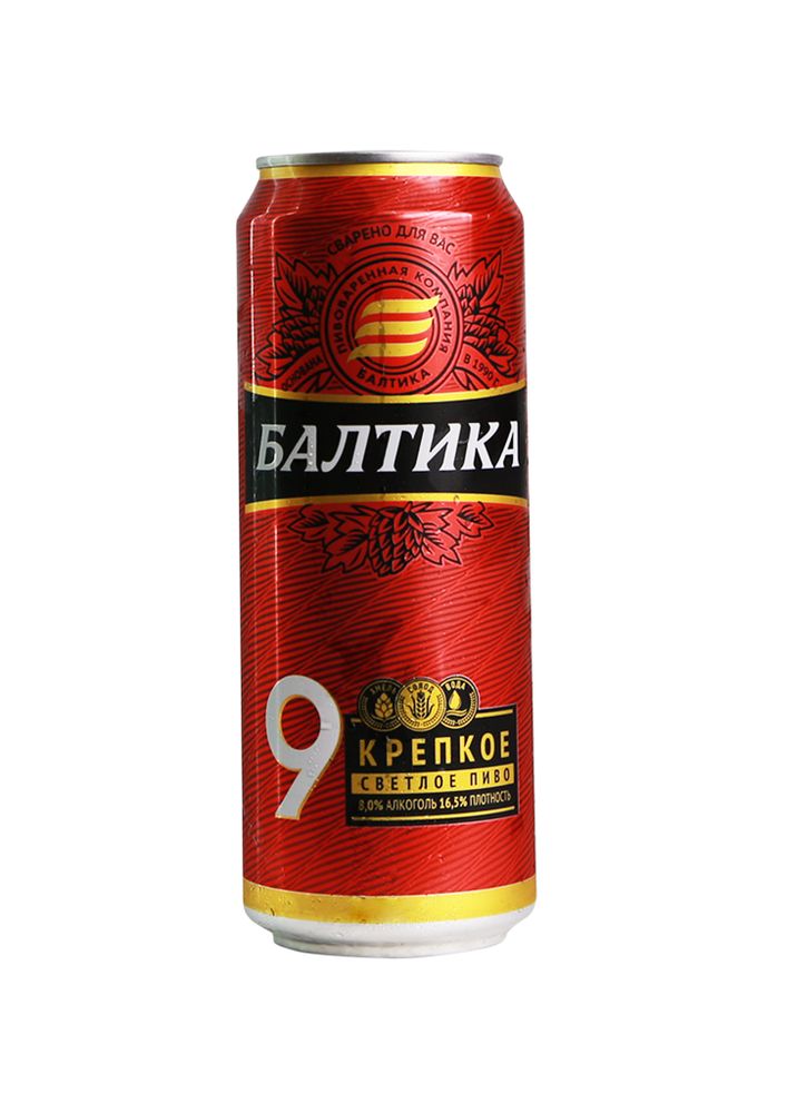 Пиво Балтика крепкое №9 светлое пастеризованное 9% 0,43л ж/банка