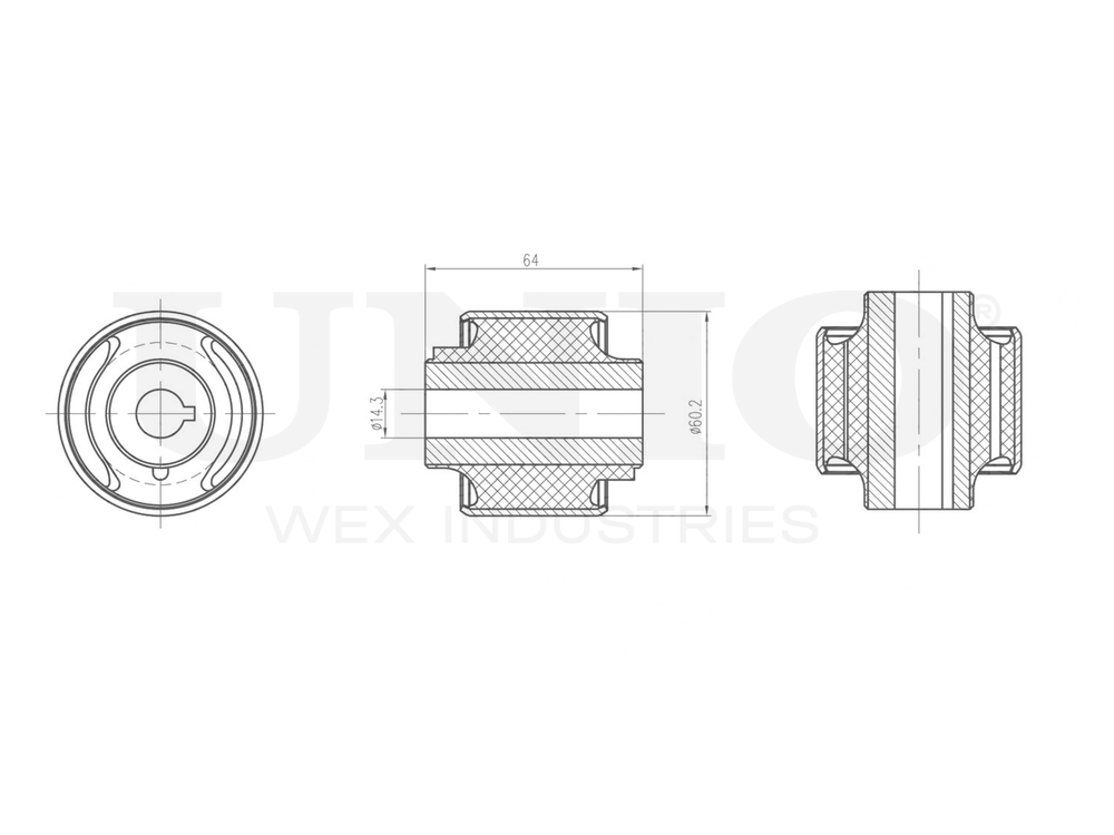 Сайлентблок задний переднего нижнего рычага UNIO RMP-20033