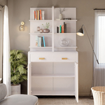 Комод Мадейра из массива сосны с дубовыми ручками, белый